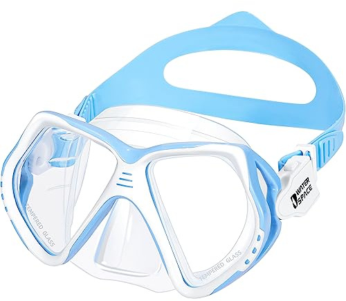 Water Space Taucherbrille Kinder, Schnorchelset Kinder für Jungen Mädchen, Schwimmbrille Kinder 6-14 Jahre mit gehärtetes Glas Anti Nebel Anti-Leck Tauchmaske 180°Panorama HD Schwimmmaske