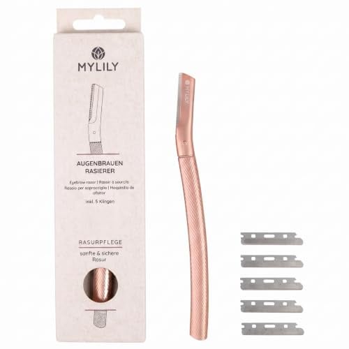 MYLILY Augenbrauenrasierer rosegold | Gesichtsrasierer Frauen | Dermaplaning Gesicht | Augenbrauen Rasierer für Frauen | Face Razor Woman | Augenbrauen Messer