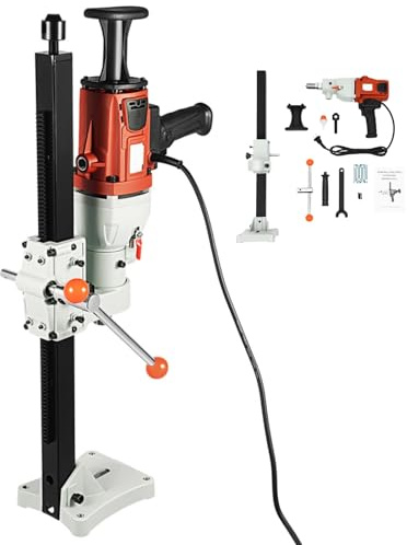 2200W Kernbohrgerät Kernbohrmaschine | 1200RPM Betonbohrer Diamant Kernbohrer | Einstellbar Höhe Handhold Kernlochbohrmaschine | Nass- und Trockeneinsatz Bohren | Betonbohrgerät für Stahlbeton