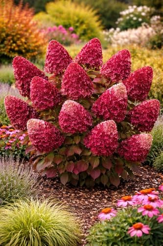Rispenhortensie 'Wim’s Red' – Hydrangea paniculata im 3L Topf | Winterhart & pflegeleicht | Rot-weiße Blütenpracht | Blühfreudiger Zierstrauch für Garten, Beet & Kübel