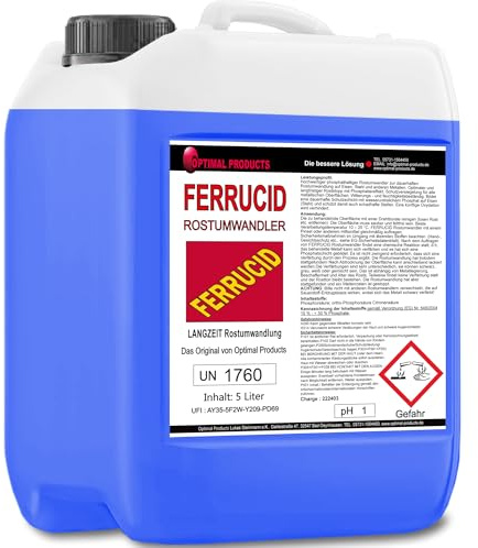 Optimal Products Rostumwandler 5l - Rostentferner und Rostschutz mit Phosphatiereffekt - Anwendbar auf allen metallischen Flächen - Sprühbar