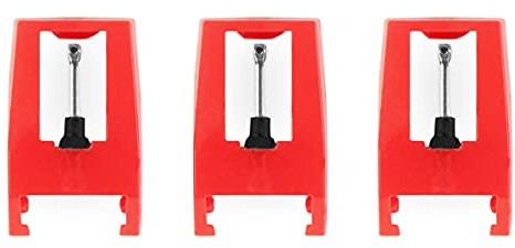 Victrola Ersatznadeln für Plattenspieler, 3 Stück - Keramik - Rot - Plattenspieler-Nadel - 5572860031