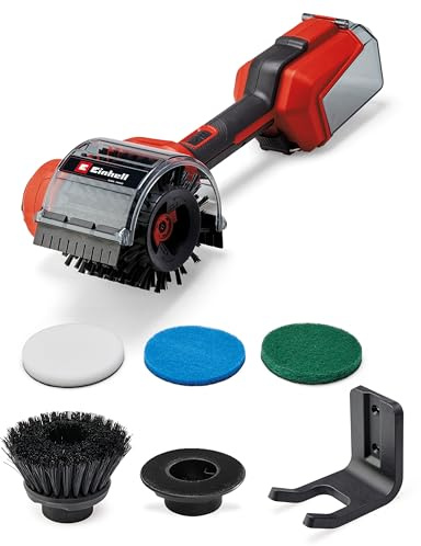 Einhell Akku-Oberflächenbürste PICOBELLA 18/90 | PXC | 18 V | kabellose Reinigungsbürste | Spritzwasserschutz | 2x Bürste | 3x Reinigungspad | Wandhalterung | ohne Akku