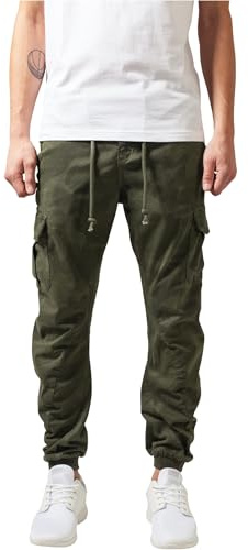 Urban Classics Herren Hose Camo Cargo Jogging Pants, Olive Camo, Gr. W32