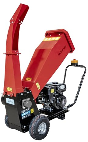 Güde Gartenhäcksler GH 5.6-50 (4-Takt Benzinmotor 4,1/5,6 (kW/PS), max. 3600 1/min, Hubraum 212 cm³, Leichtstart, max. 50 mm Aststärke, Spritzschutz, Notausschalter, luftbereifte Räder)