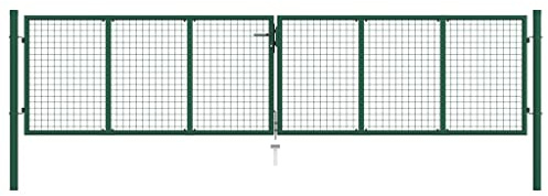 Emmtore Mesh Gartentor Doppelflügeltor Doppeltor Gartentür Zauntor Hoftor Zauntür Gartenpforte Einfahrtstor Tor Stahl,390 x 75 cm