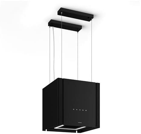 Klarstein Velaire Dunstabzugshaube Deckenhaube 40 cm - A++ Energieklasse, 601 m³/h Luftstrom, Touch-Bedienung, LED, Liftfunktion, Leise, Abzugshaube, Schwarz