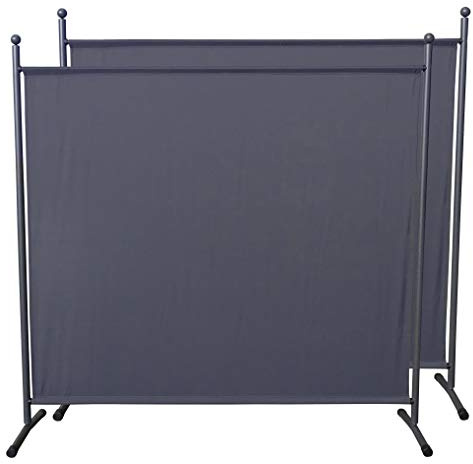 QUICK STAR 2 Stück Paravent 180 x 178 cm Grau - Raumteiler Stellwand Blickdicht Innen & Außen - Garten & Balkon Sichtschutz Trennwand
