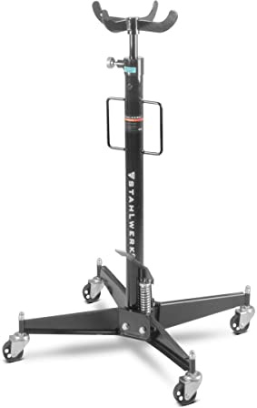 STAHLWERK Hydraulischer Getriebeheber TJ-500 ST belastbar bis zu 500 kg, Höhenverstellbar 113,5 cm - 187 cm Motorheber | Faulenzer | Motorträger zum EIN- und Ausbau von Getrieben
