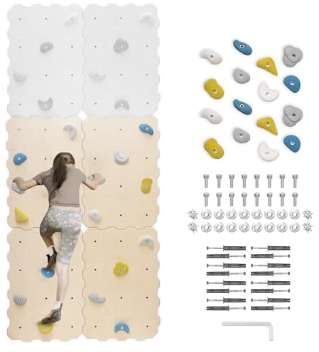 MAMOI® Kletterwand für kinderzimmer, Klettergerüst Indoor, Klettern mit Klettergriffe für Kinder, Klettersteine, Kletterturm mit Griffe, Klettergriffe, Montagesatz