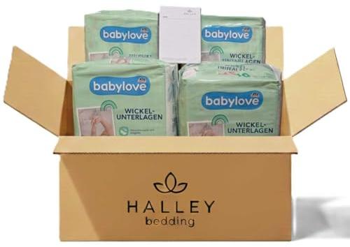 Babylove Wickelunterlagen Sparset 4 x 10 Stück + Halley Bedding Notizblock Set