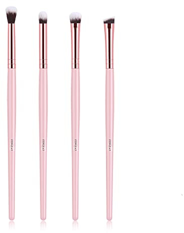 MSQ 4 Stück Rosa Augenpinsel Pinsel Set Lidschatten Pinselset Makeup Eyeshadow Augen Pinsel Schminkpinsel Set Zum Verblenden Von Lidschatten, Puder, Highlighter, Concealer