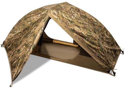 FREE SOLDIER Campingzelt Outdoor Ultraleichtes Einmannzelt In Camouflage, Outdoor-Camping,2 Person Zelt Abenteuer angelzelt einfach aufzubauen und zu tragen moskitoschutz,Wasserdicht