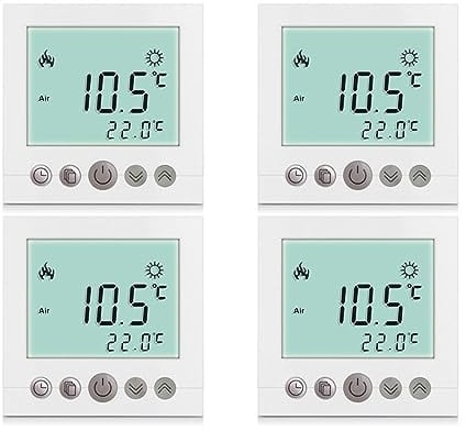 SM-PC®, 4x Set Digital Thermostat Raumthermostat Fußbodenheizung Wandheizung LED weiß #4x a31