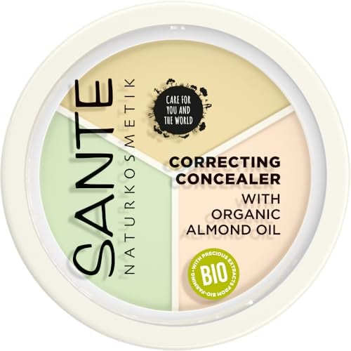 SANTE Naturkosmetik 3-in-1 Correcting Concealer - 6g - kaschiert Augenringe & Hautunebenheiten - mit Bio-Mandelöl - vegan & dermatologisch getestet
