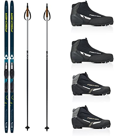 Fischer Langlaufski-Set Comfort Cruiser klassisch + Bindung + Schuhe + Stöcke (XL (189 cm Länge - für 95 bis 105 kg))