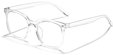 Blaulichtfilter Brille, Computerbrille PC Gaming Brille mindert Augenbelastung Blaufilter Superleichte Ohne Stärke Fake Brille UV Blaues Blockiert Nerdbrille Mode für Damen Herren (1, Transparent)