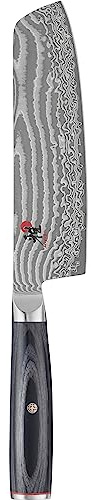 MIYABI Nakiri-Messer Serie 5000FCD Macht selbst einfache Küchentätigkeiten, wie das Schälen und Schneiden von Obst und Gemüse zu einem optischen Erlebnis Klingenlänge 17cm, Schwarz