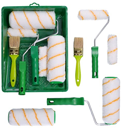 ToolSpace Professional Malerset+Farbroller Set+ Malerpinsel Set- farbroller/malerrolle/farbwalze, farbroller klein, pinselrolle, malerpinsel, Farbwanne, Malerzubehör, streichen zubehör für farben