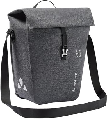 VAUDE Fahrrad Hinterradtasche Recycle Pro Single, 18,5 l Volumen, wasserdicht verschweißt, Made in Germany, Black, Einheitsgröße