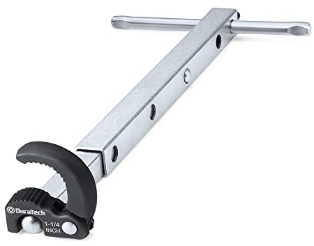 DURATECH 250-430 mm Teleskop-Verstellbarer Standhahnmutterschlüssel, Beckenschlüssel für Armaturen, 4 Einstellgrößen, Kapazität von 10 mm bis 32 mm