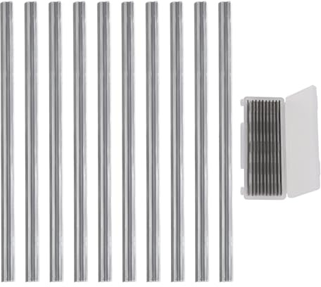 10 Stück Hobelmesser Set, 82mm Elektrohobel ManganstahlKlinge, Professional Holz Ersatzmesser Wendeklingen für Holzbearbeitungsmaschinen, MAKlTA-Hobel, Bosch (82 x 5,5 x 1,2 mm)