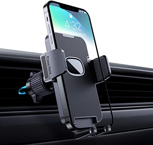 CINDRO Handyhalterung Auto, [Upgrade Militär-Klasse Hakenclip] Handyhalter 360° Drehbar Lüftung Kfz-Handyhalterung EIN-Knopf-Release Autohalterung Handy für iPhone Android