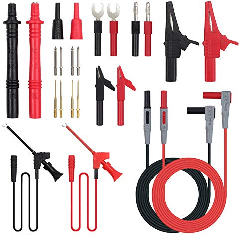 Proster Multimeter Messleitungen Set Proster Kabel mit 8 Stücke Sonden Krokodilklemmen Spaten Stecker Bananenstecker für Multimeter Strommesszange