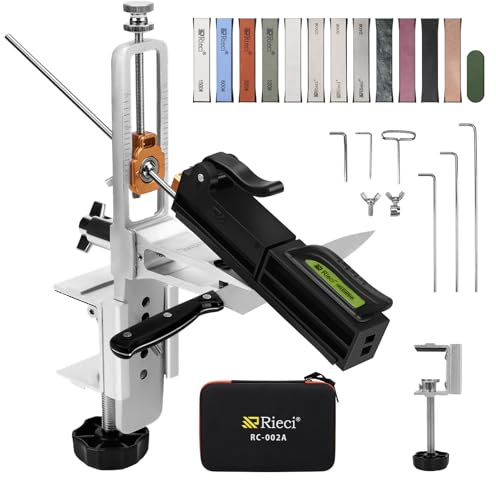 Messerschärfsystem, 360° Flip Drehung mit festem Winkel | Präzise Slider, Küchenchef-Messerschärfer Set mit 11 Schleifsteine