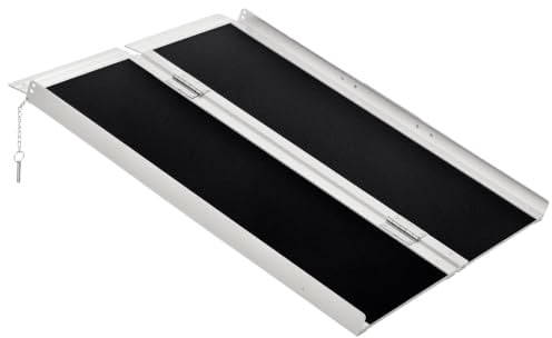 HOMCOM Rollstuhlrampe 2-Fach klappbar 91 cm bis 270 kg Belastbar Tragbar