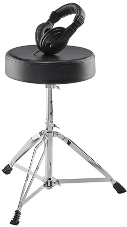 Alesis Drum Essentials Bundle elektronisches Schlagzeug Zubehör | Doppelstrebiger, verstellbarer Schlagzeughocker, ohrumschließende Kopfhörer, für E-Schlagzeuger