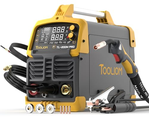 TOOLIOM 200A 4-in-1 MIG Schweißgerät 230V für Aluminium | 4-in-1 MIG/Fülldraht/Lift-WIG/MMA, großes LCD-display