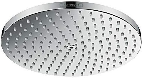hansgrohe Raindance S - Kopfbrause, runde Duschbrause (⌀ 240 mm), Regendusche mit1 Strahlart (PowderRain) für Wand- oder Deckenmontage, Brausekopf mit Antikalk-Funktion, Chrom