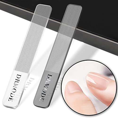 Nagelfeile Glas, Polierfeile Fingernägel Nano Nagelglanz Glasfeile für Nägel, DRMODE Upgraded Nagelpolierer für Naturnägel mit Etui