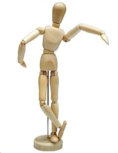 HSOMiD 30,5 cm große Künstlerpuppe aus Holz mit Gelenken, perfekt für Heimdekoration/Zeichnen der menschlichen Figur (A).