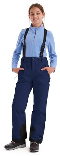 killtec Mädchen Skihose mit abzippbarem Latz und Kantenschutz Girls Skihose 242, dunkelnavy, 164, 43402-000