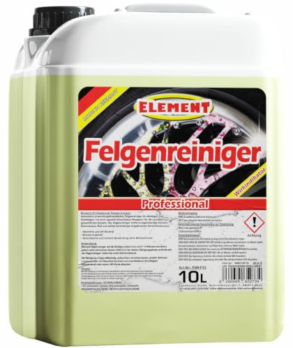 Element Felgenreiniger 10L, säurefrei mit Wirkindikator, Bremsstaub und Flugrost Entferner für Alufelgen und Stahlfelgen, pH-neutral, haftet an der Felge, für Auto, Motorrad, Wohnmobil und Lkw