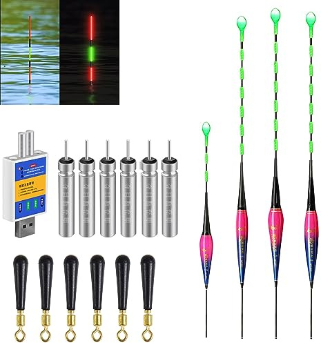 3 Stück Led Posen Angeln Mit Bissanzeiger, Posen Angeln Mit Gravity Sensing Und Basis, Angel Zubehör Zum Tauchgebiet Angeln Am See, Fluss Oder Teich.