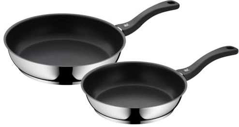 WMF Devil Pfannenset Induktion 2-teilig – Bratpfannen 24, 28 cm – Edelstahl Cromargan Antihaft Pfannen Set, beschichtet, spülmaschinengeeignet, backofenfest, hitzebeständig und kratzfest