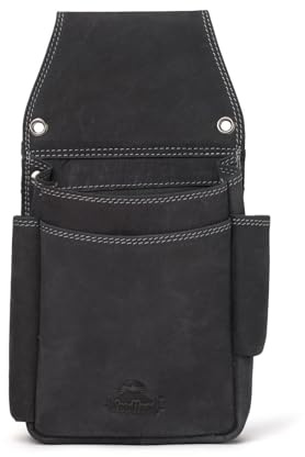 Woodland® Robustes Profi Kellnerbörsen-Holster aus Naturbelassenem Büffelleder Anthrazit