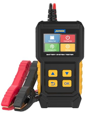 AUTOOL Autobatterietester 12V 24V Autobatterie-Tester Generatorprüfer, 30–2000 CCA BT360 Batterietester KFZ Batterie Tester Auto Lade-Anlasser-System Autoatterie Analysator für Auto Motorrad Boot