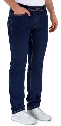 BARBONS Herren Jeans - Regular-Fit Stretch - Hochwertige Straight Jeans Herren Hose - Business Anzug Freizeit Blau 36W / 32L