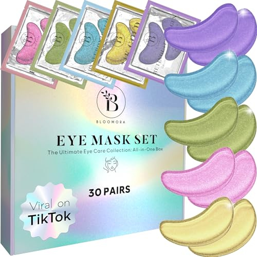 BLOOMORA Gemischte Augenpads (30 Paare) - Eye Pads mit Niacinamid & Hyaluron - Augenpads Gegen Augenringe - Augenringe Entfernen - Eye Patches