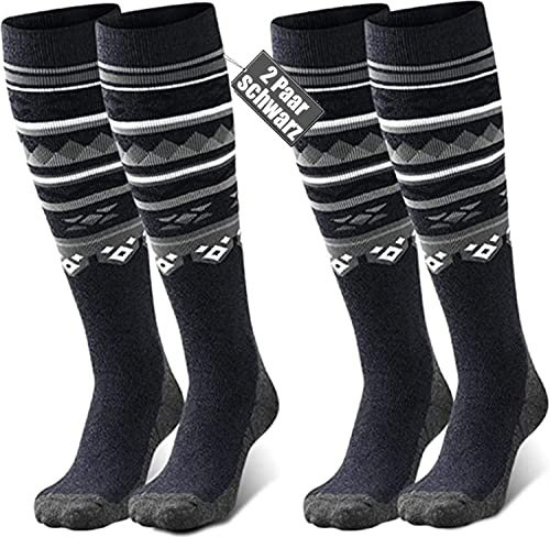FAYHIJUN Skisocken Herren Damen Kinder skistrümpfe 2 Paar Merino Performance Sportsocken Warme Wintersocken Thermosocken Für Mädchen Jungen Skifahren Snowboard Atmungsaktive Elastische Manschette