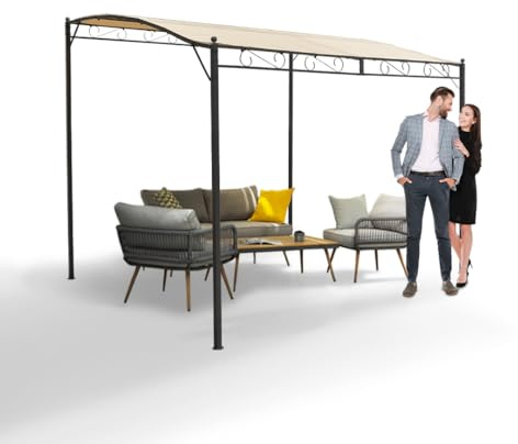 Grindi - Garten Pergola Pavillon Terrassendach - Andros 2,5x3m - wasserdichtes & stabiles Sonnenschutz für Terrasse und Freistehender, Carport-Pavillon, Grillpavillon, Markise als Vordach für Haustür