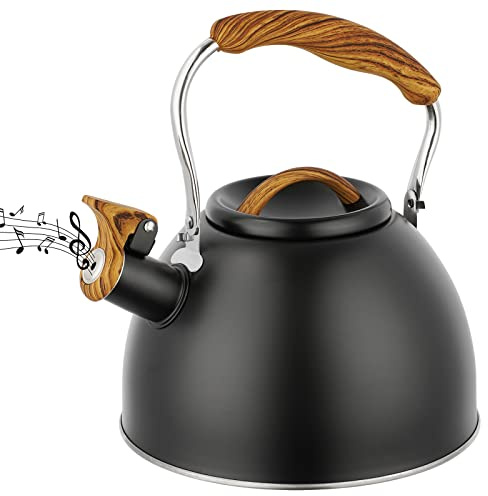 CRROEL Flötenkessel, 3liter wasserkessel, Pfeifkessel aus Edelstahl, Moderne Wasserkessel Induktion für Gasherd, Keramikofen, Induktionskochfeld