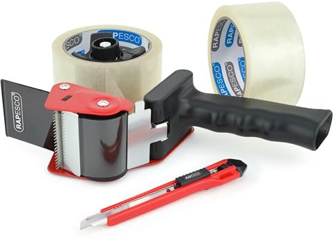 Rapesco 1557 Germ-Savvy Antibakteriell 960 Klebeband-Handabroller mit 2 Transparente Packbänder
