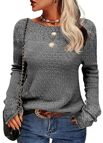 Tankaneo Damen Pullover Colorblock Langarm Rundhals Strickpullover | Langarmshirts,Häkelpullover,Gestreift,Slim Fit,Strickwaren,Tops,Casual,Sweatshirt,Obertiele,longpullover