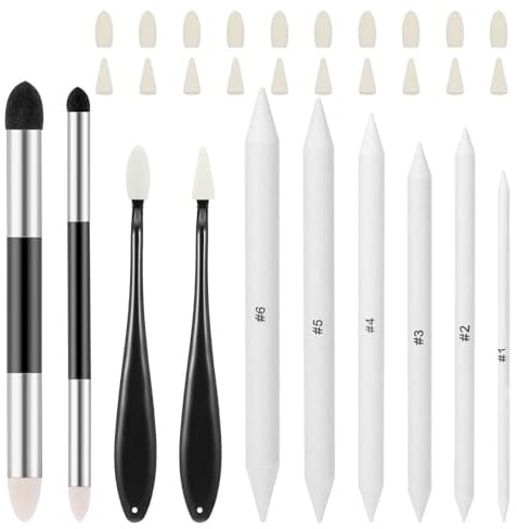 30 Stück Radierstift Papierwischer Zeichnen Sketch Wiping Pen | Radiergummi Stift für Skizzen Papierwischer Bleistift um Zeichnen für Schattierung und Weichzeichnung von Skizzen