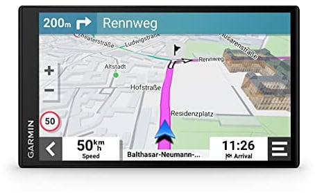 Garmin DriveSmart 76 MT-S – Navigationsgerät mit großem 7 Zoll (17,8 cm) HD-Display, 3D-Europakarten mit Umweltzonen, Verkehrsinfos in Echtzeit via Garmin Drive App, Sprach- und Fahrerassistenz